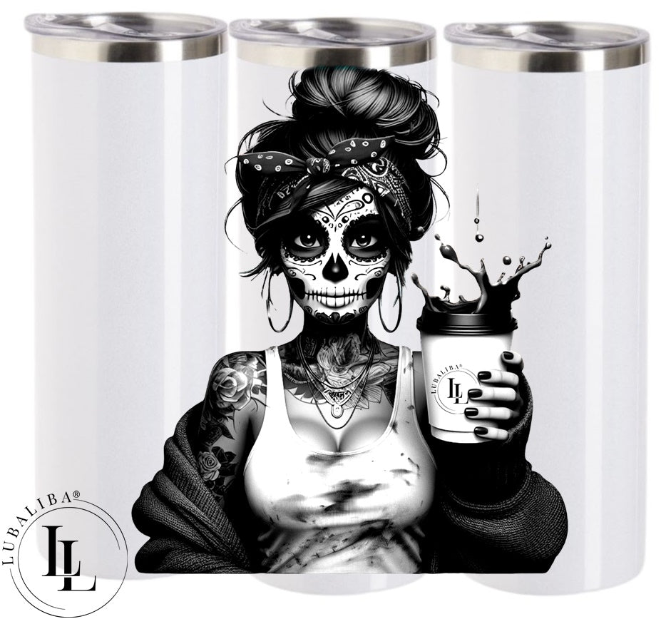 THERMO TUMBLER " Shadow Skull Coffee Girl " ArtNr.: DQUS